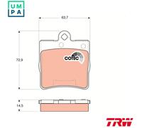 Brake pads GDB1545 TRW for MERCEDES-BENZ CHRYSLER