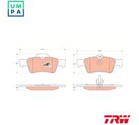 Brake pads GDB1546 TRW for PORSCHE MERCEDES-BENZ TOYOTA