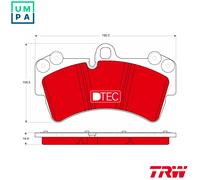 Brake pads GDB1548DTE TRW for AUDI PORSCHE VW