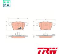 BRAKE PAD SET DISC BRAKE GDB1565 FOR VOLVO XC90/VAN D5244T5/5244T18 2.4L 5cyl