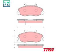 TRW Front Brake Pads Set GDB1572 for Ford Transit R90 1134158 1301589 1074971 92VB2K021AE 21470 New