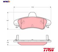 BRAKE PAD SET DISC BRAKE GDB1580 FOR FORD AUSTRALIA NGA 2.0L 4cyl MONDEO 1.8L