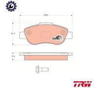 TRW Brake Pad Set GDB1589 - Disc Brake for FIAT PANDA (169) 2006-2013