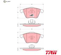 TRW Front Brake Pad Set GDB1607 – Fits Volvo V40 T2 B4164T4 1.6 Apr 2013–Apr 2016