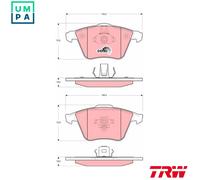 TRW Front Brake Pad Set GDB1607 – Fits Volvo V40 T2 B4164T4 1.6 Apr 2013–Apr 2016