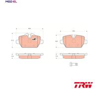 TRW Brake Pad Set GDB1612 - Rear Disc Brake Pads for BMW, MINI, FIAT