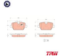 TRW Brake Pad Set GDB1612 - Rear Disc Brake Pads for BMW, MINI, FIAT