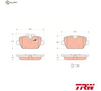 TRW Brake Pad Set GDB1612 - Rear Disc Brake Pads for BMW, MINI, FIAT