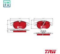 TRW DTEC COTEC Brake pad set GDB1613DTE prepared for wear warning indicator VAUXHALL: Zafira Mk2, Astra Mk5, Vectra Mk2 CC, SAAB: 9-3 Convertible