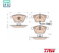 TRW COTEC Brake Pad Set GDB1616 with Wear Warning Contact – VW Golf 5, CC, Passat B6, Audi A3