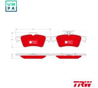 TRW Brake Pad Set GDB1621DTE - Disc Brake Pads for Peugeot, Volvo, Saab