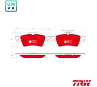 TRW Brake Pad Set GDB1621DTE - Disc Brake Pads for Peugeot, Volvo, Saab