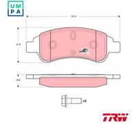 TRW GDB1623 Brake pad set