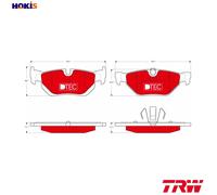 Brake pads GDB1626DTE TRW for BMW 3 Touring 3 X1 1 Coupe 3 Coupe 3 Convertible 1