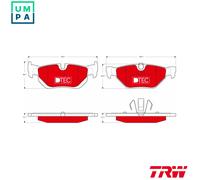 Brake pads GDB1626DTE TRW for BMW 3 Touring 3 X1 1 Coupe 3 Coupe 3 Convertible 1