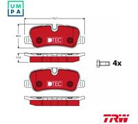 TRW GDB1632DTE Brake pad set