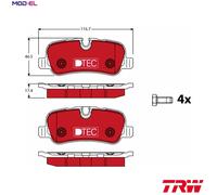 BRAKE PAD SET DISC BRAKE GDB1632DTE FOR LAND ROVER LR3/III/SUV DISCOVERY/IV 2.7L