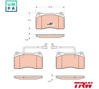 TRW Front Brake Pad Set GDB1648 for Alfa Romeo & Lancia, Giulietta, 159, Brera, Spider, Kappa