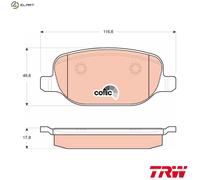 TRW Rear Brake Pad Set GDB1649 for Alfa Romeo Brera JTS/Q4 3.2 (Jan 2006–Jan 2011)
