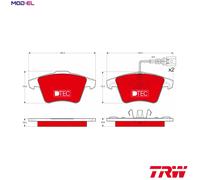 TRW GDB1651DTE Brake pad set
