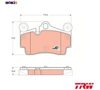 Brake pads GDB1653 TRW for AUDI PORSCHE VW