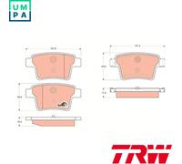 BRAKE PAD SET DISC BRAKE GDB1665 FOR FORD MONDEO/III/Turnier JAGUAR 2.5L 6cyl