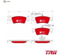 Brake pads GDB1672DTE TRW for VW TOUAREG