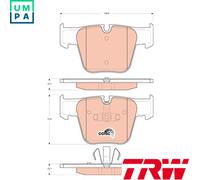 BRAKE PAD SET DISC BRAKE GDB1674 FOR MERCEDES-BENZ S-CLASS M 275.982 6.0L 12cyl