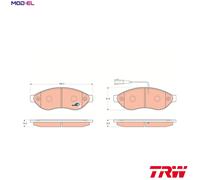 TRW Brake Pads GDB1681 – Disc Brake Set of 4, Front Axle for Peugeot Boxer 2006, Fiat & Citroen