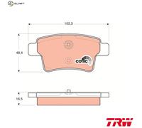 TRW Brake Pad Set GDB1692 - Set of 4 - Rear Axle - for Citroen C4 Grand Picasso I (2006-2013)