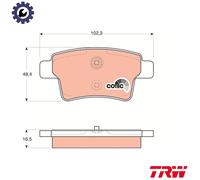 TRW Brake Pad Set GDB1692 - Set of 4 - Rear Axle - for Citroen C4 Grand Picasso I (2006-2013)