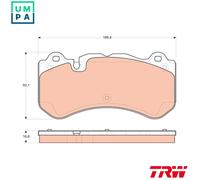 TRW Brake Pad Set GDB1710 Disc Brake for Mercedes-Benz SL (R230) 2008-2012