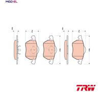 TRW Brake Pad Set GDB1717 - Disc Brake for Renault, VW, Saab