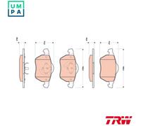 TRW Brake Pad Set GDB1717 - Disc Brake for Renault, VW, Saab