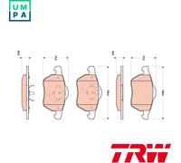 BRAKE PAD SET DISC BRAKE GDB1717 FOR VW PASSATB5 SAAB 9-5 RENAULT ADR/APT 1.8L