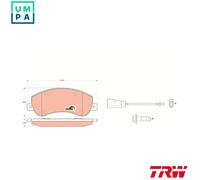 Fits TRW GDB1724 BRAKE PAD SET, DISC BRAKE