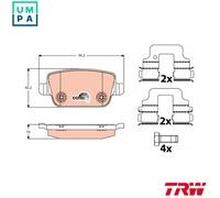 Brake pads GDB1732 TRW for FORD VOLVO
