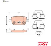 TRW Brake Pads GDB1732 - Rear Disc - Fits Ford & Volvo