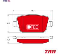 TRW Brake Pad Set GDB1732DTE – Rear DTEC for Ford & Volvo