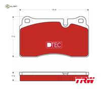Brake pads GDB1743DTE TRW for LAND ROVER RANGE ROVER Mk III RANGE ROVER SPORT I