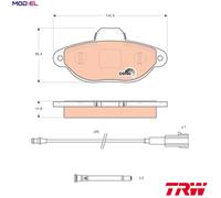 TRW Brake Pad Set GDB1745 Front Disc Brake for Ford, Fiat, Chevrolet