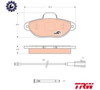 TRW Brake Pad Set GDB1745 Front Disc Brake for Ford, Fiat, Chevrolet