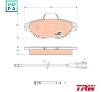 TRW Brake pad set FORD,FIAT,CHEVROLET GDB1745 0000071754214,71770985,77364635 77365191,77365306,77365337,1559698,1669578,1675620,9S512K021BA