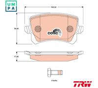 TRW Brake Pads GDB1763 for VW, SEAT, AUDI