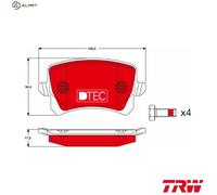 Brake pads GDB1763DTE TRW for VW SEAT AUDI