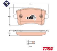 TRW Brake Pad Set GDB1765 - Rear - Fits Audi A4 (B8), A5 (Sportback/Convertible), Q5