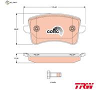 TRW Brake Pad Set GDB1765 - Rear - Fits Audi A4 (B8), A5 (Sportback/Convertible), Q5