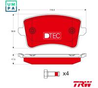 TRW GDB1765DTE Brake pad set