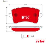 TRW Brake Pad Set GDB1765DTE - for Audi A5, A5 Sportback/Convertible, Q5, A4 B8