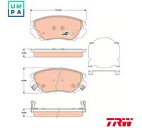 BRAKE PAD SET DISC BRAKE GDB1782 FOR CHEVROLET VAUXHALL INSIGNIA/Mk SAAB 2.4L